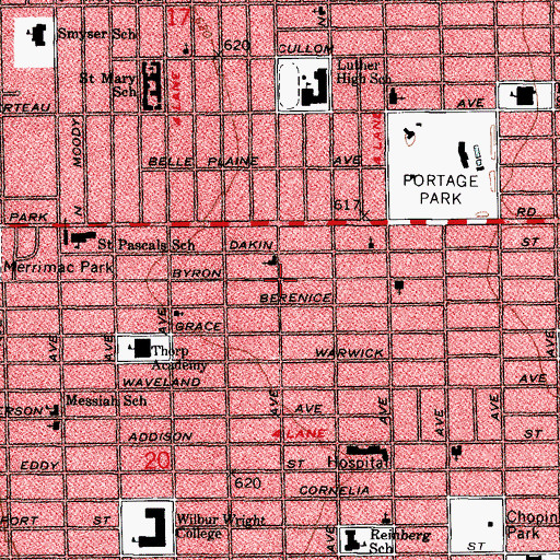 Topographic Map of Martin Luther, IL