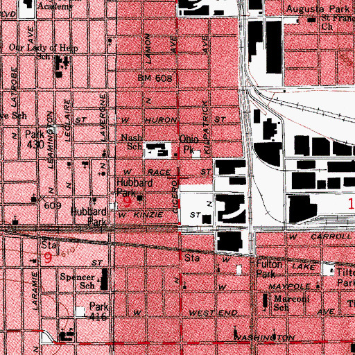 Topographic Map of Moreland, IL