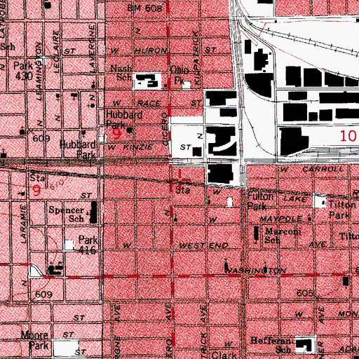 Topographic Map of Moreland Station, IL