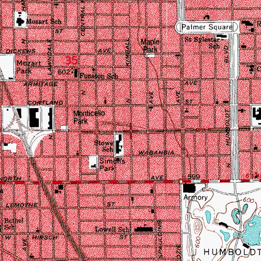 Topographic Map of Elmira Station, IL