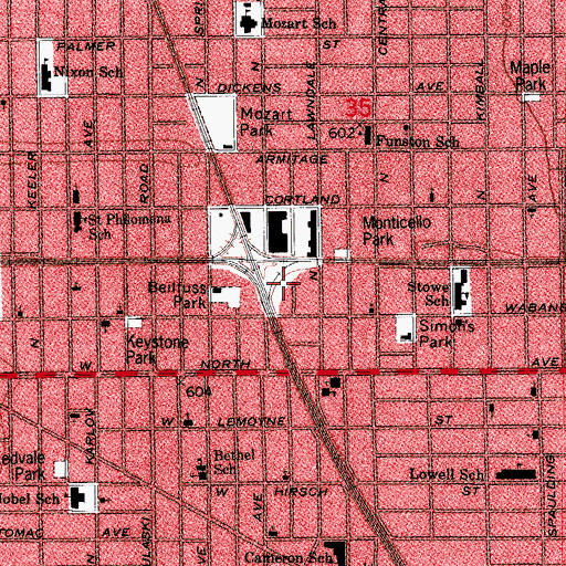 Topographic Map of Pacific Junction, IL