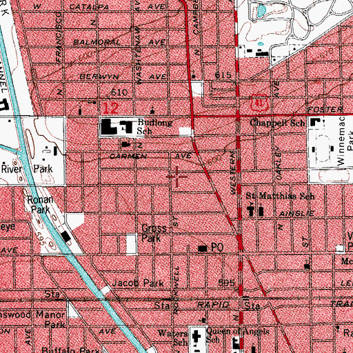 Topographic Map of Bowmanville, IL