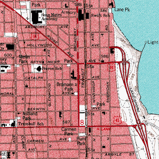 Topographic Map of Uptown, IL