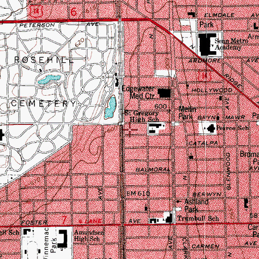 Topographic Map of West Edgewater, IL