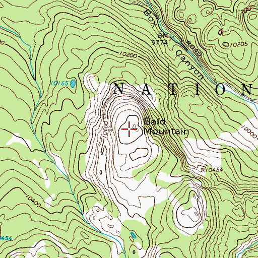 Topographic Map of Bald Mountain, CO