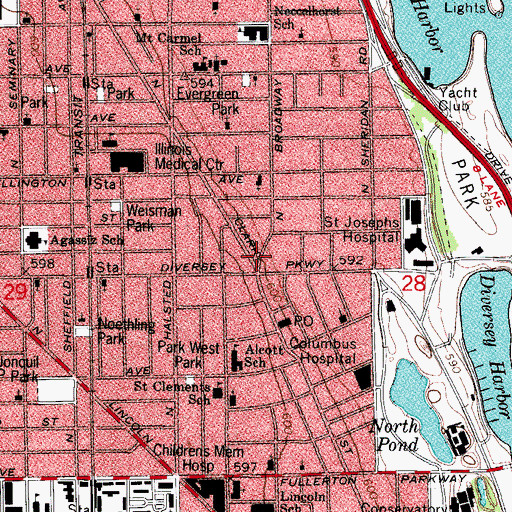 Topographic Map of Camp Fry (historical), IL