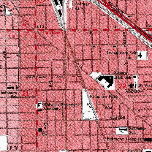 Topographic Map of Grayland Station, IL
