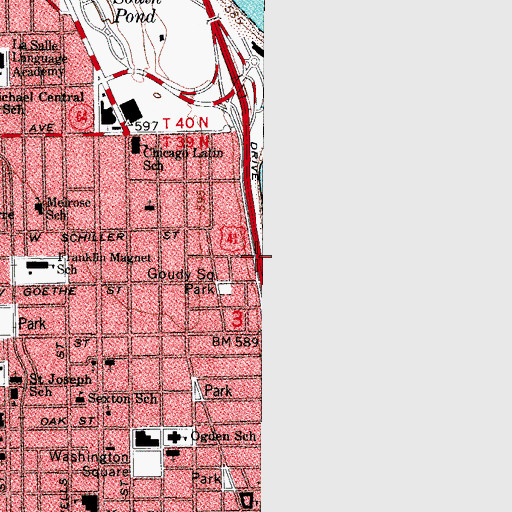 Topographic Map of Gold Coast, IL