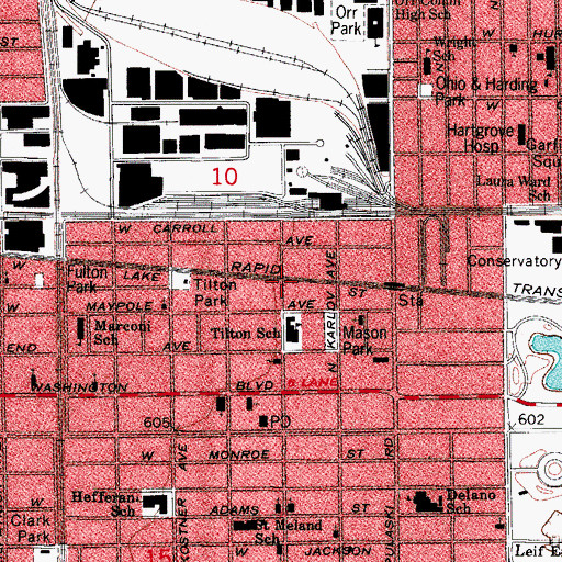 Topographic Map of Central Park, IL