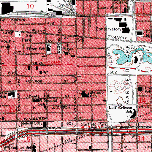 Topographic Map of Park House (historical), IL