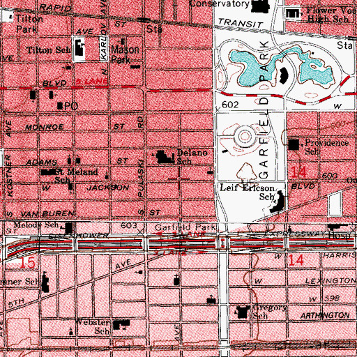 Topographic Map of Lombard Tree, IL