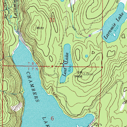 Topographic Map of Lost Lake, CO