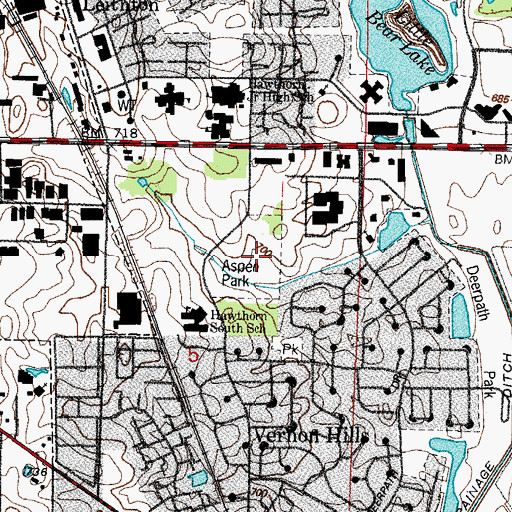 Topographic Map of Aspen Park, IL