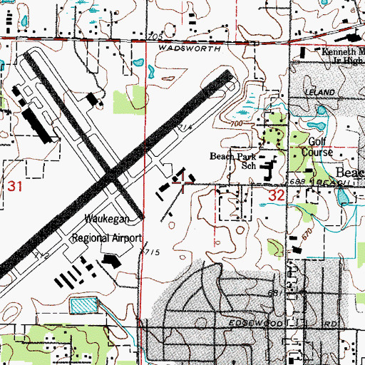 Topographic Map of Bancroft Corners, IL