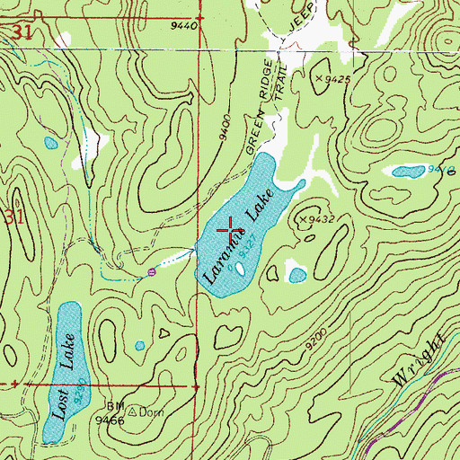 Topographic Map of Laramie Lake, CO