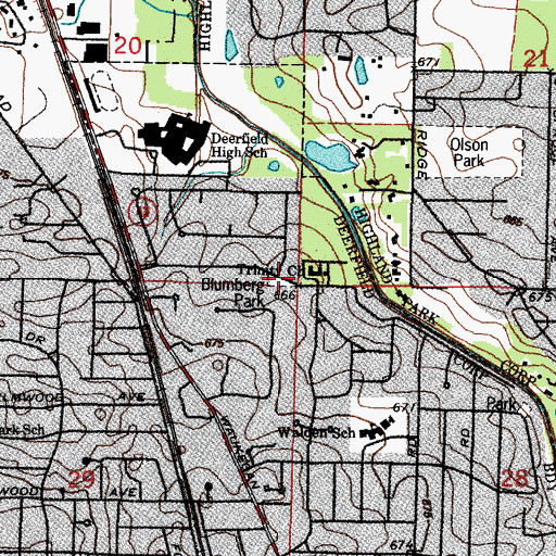 Topographic Map of John Blumberg Park, IL
