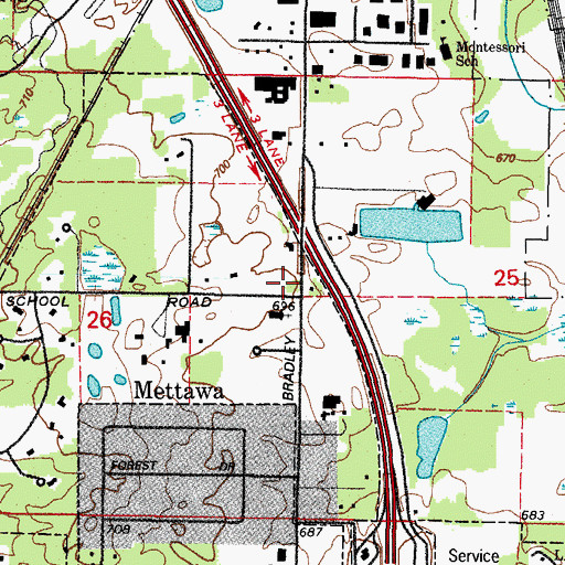 Topographic Map of Bradley School (historical), IL