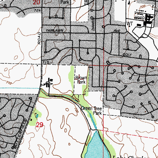 Topographic Map of Brown Park, IL