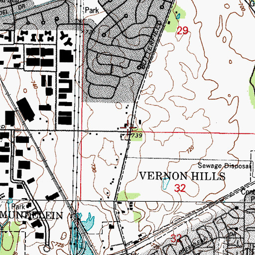 Topographic Map of Butterfield School (historical), IL