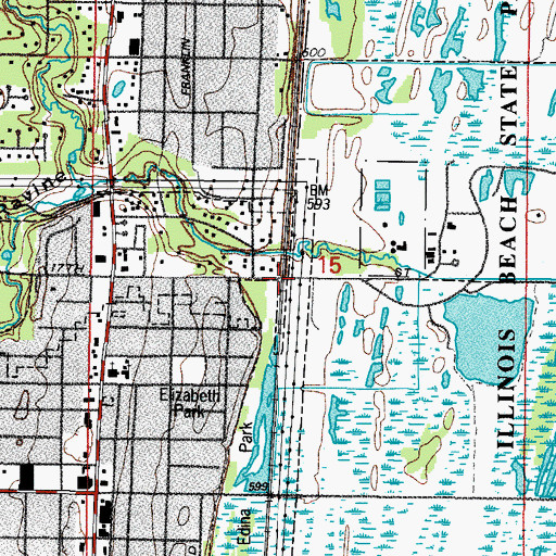 Topographic Map of Camp Logan, IL