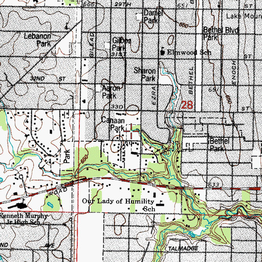 Topographic Map of Canaan Park, IL