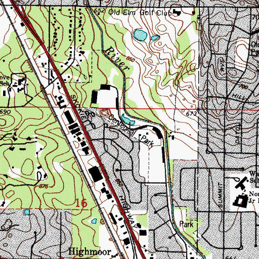 Topographic Map of Centennial Park, IL