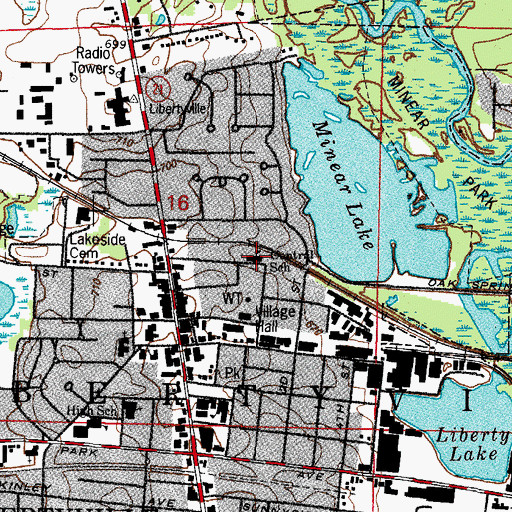 Topographic Map of Central School, IL