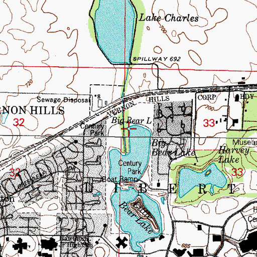 Topographic Map of Century Park, IL