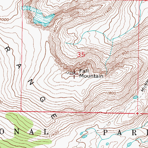 Topographic Map of Fall Mountain, CO