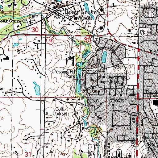 Topographic Map of Crossing Pond Park, IL