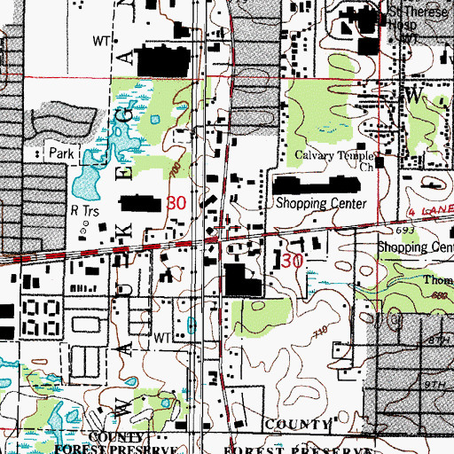 Topographic Map of Dady School (historical), IL