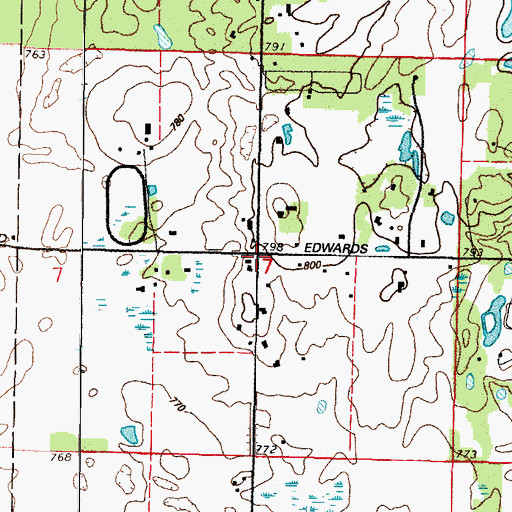 Topographic Map of Dunn Corners, IL