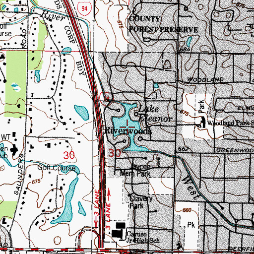 Topographic Map of Lake Eleanor, IL