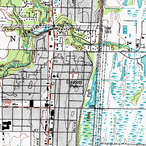 Topographic Map of Elizabeth Park, IL
