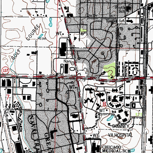 Topographic Map of Five Points, IL