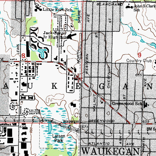 Topographic Map of Golf Links, IL