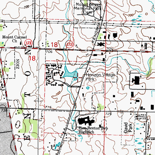 Topographic Map of Horizon Village Park, IL