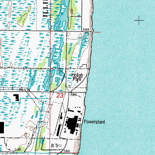 Topographic Map of Hosah Park, IL