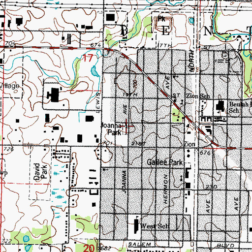 Topographic Map of Joanna Park, IL
