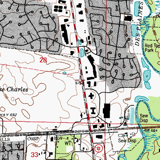 Topographic Map of Locke School (historical), IL