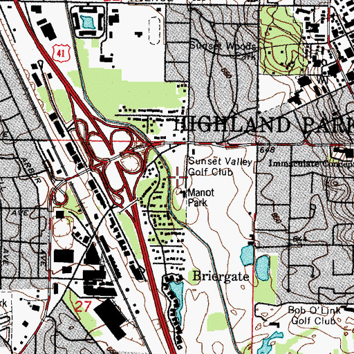 Topographic Map of Manot Park, IL