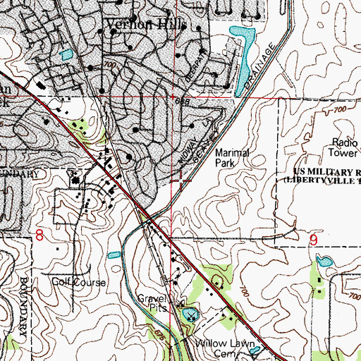 Topographic Map of Marimal Park, IL