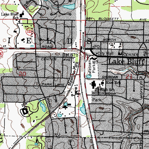 Topographic Map of Mawman Park, IL