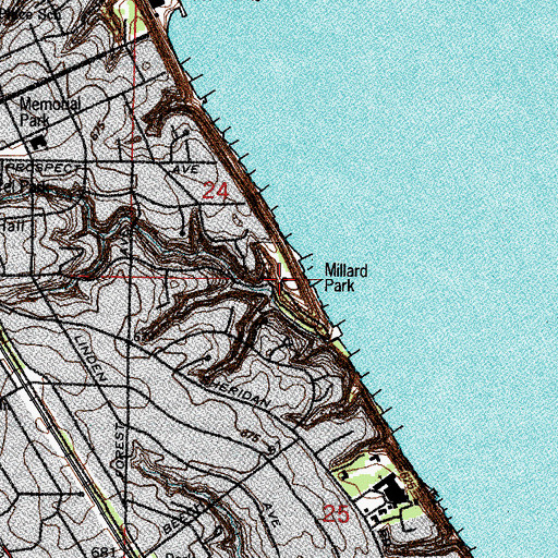 Topographic Map of Millard Park, IL