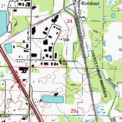 Topographic Map of Montessori School, IL