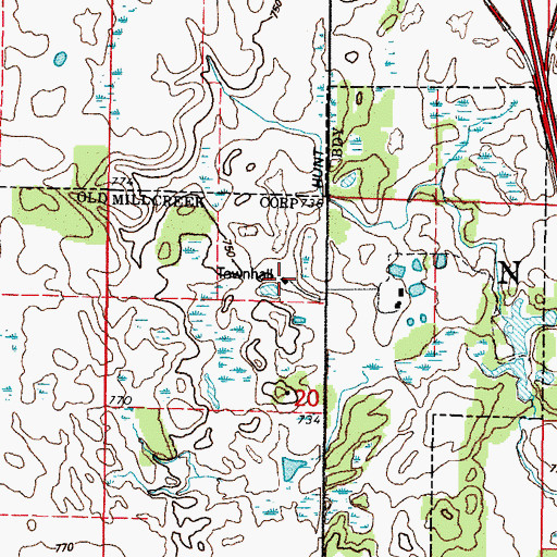 Topographic Map of Newport Townhall, IL