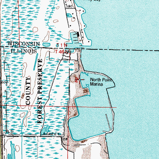 Topographic Map of North Point Marina, IL