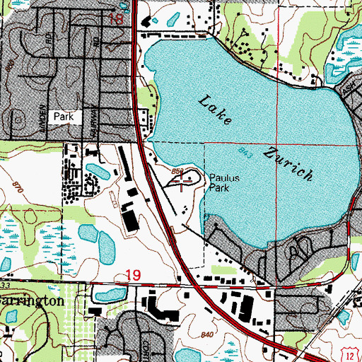 Topographic Map of Paulus Park, IL