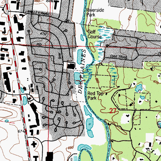 Topographic Map of Red Top Park, IL
