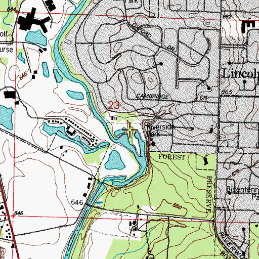 Topographic Map of Riverside Park, IL